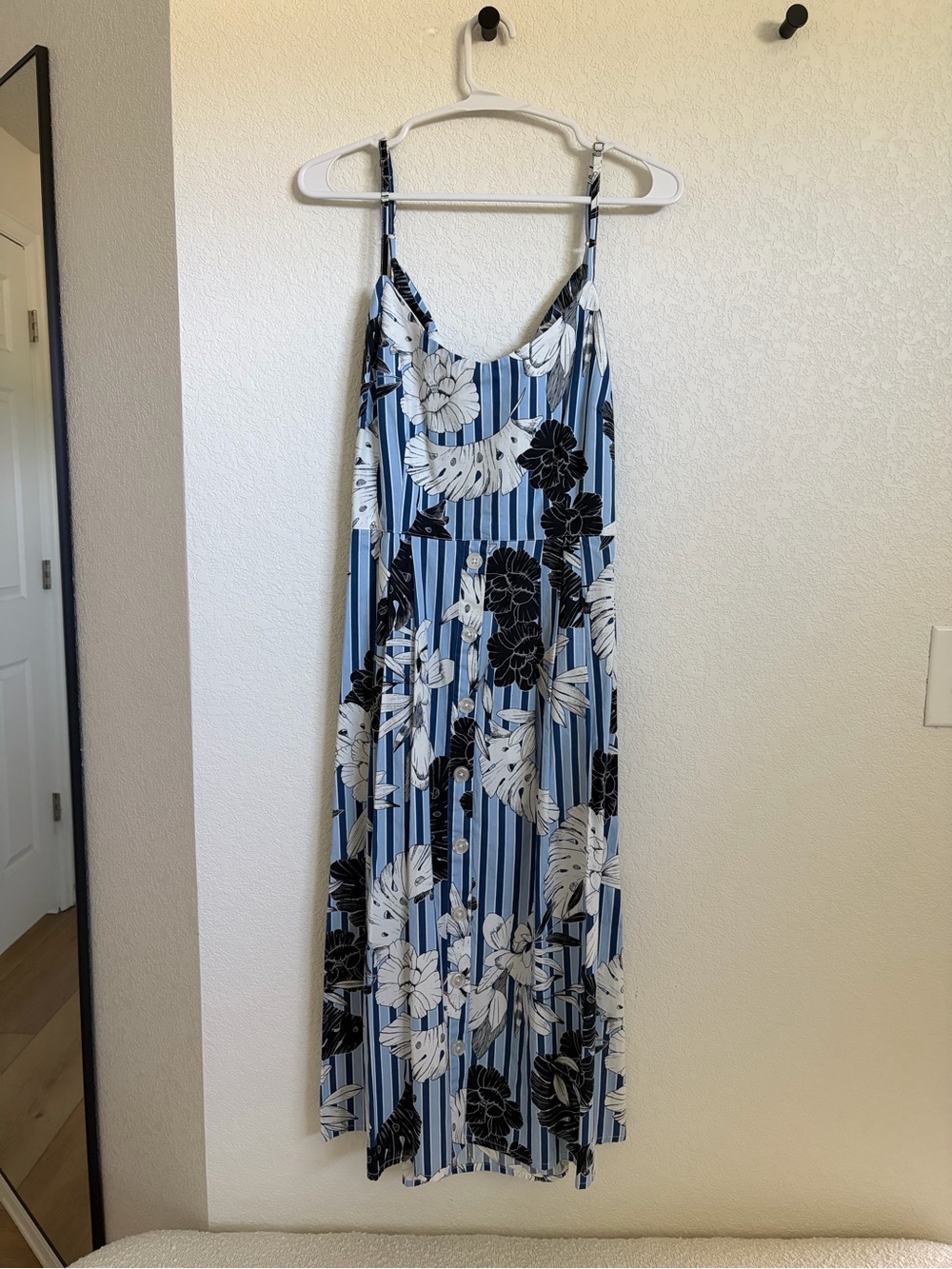 Saks Fifth Avenue Blue and White Striped Floral Dress